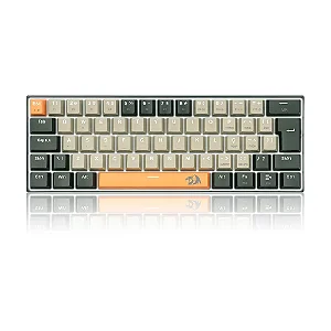 TECLADO REDRAGON MECANICO LAKSHMI 60% LARANJA/CINZA SWITCH MARROM - 13855