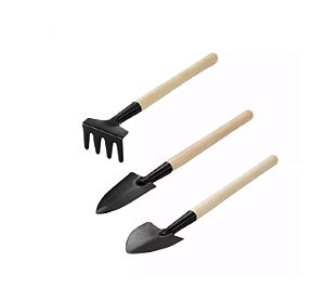 Conjunto de ferramentas para jardinagem  três peças mini ferramentas