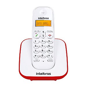 Telefone Sem Fio Intelbras TS 3110 Branco e Vermelho Bina