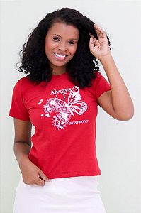 T-shirt Always be strong - Vermelho