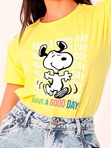 TSHIRT SNOOPY HAVE A GOOD DAY - AMARELO