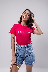 TSHIRT GRATIDÃO ALTO RELEVO - ROSA