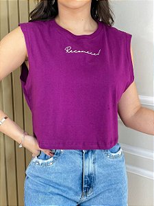 CROPPED REGATA - RECOMECE- ROXO