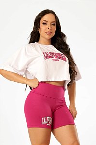 CROPPED OVERSIZED ESTAMPADA CALIFORNIA - COR BRANCO