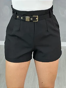 SHORT ZARA ALFAIATARIA COM CINTO - PRETO