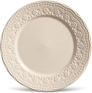 Conjunto 6 Pratos Rasos Madeleine Cru - Porto Brasil