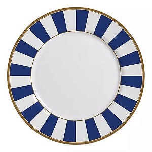 Conjunto 6 Pratos Rasos Stripe Azul - Alleanza