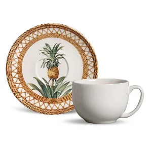 Conjunto com 6 Xícaras de Chá com 6 Pires Coup Pineapple 260ml
