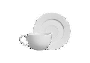 Conjunto 6 Xicaras Chá Com Pires Reto Branco - Scalla