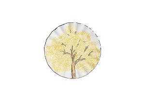 Conjunto 6 Pratos Sobremesa C/ Filete Ouro Ype Amarelo - Scalla