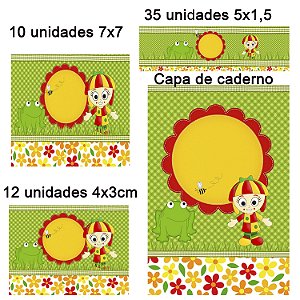 Etiqueta escolar Emília   com 58 unidades