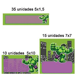 Etiqueta escolar Hulk 60 unidades