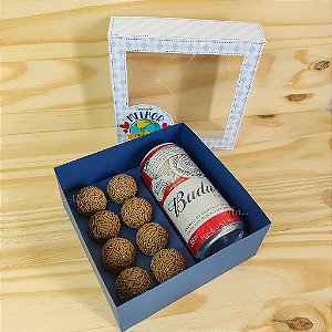 Embalagem caixa presente para 8 brigadeiros uma cerveja