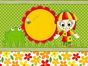 Etiqueta escolar Emília personalizada  com 60 unidades e brinde