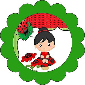 12 Adesivo/ Rótulo Joaninha redondo 5x5 (personalizamos qualquer tema sem o nome do aniversariante)