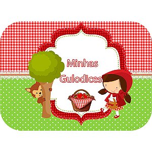 Adesivo marmitinha chapeuzinho vermelho com  10 unidades