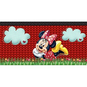 10 Adesivo/rótulo para cofre de papelão da Minie Vermelha (Personalizamos qualquer tema)