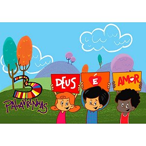 Adesivo Três Palavrinhas 8x8 pacote com 10 unidades