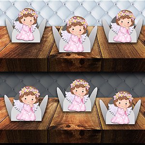 Forminha para batizado menina anjinha 2 com aplique com 100 unidades