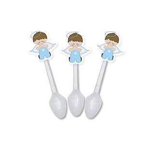 Colherzinha para brigadeiro de pote com 10 unidades batizado (fazemos qualquer tema)