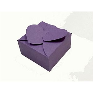 Caixa embalagem para bem casado lilás coração com 100 unidades