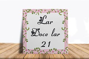 Azulejo Personalizado Lar Doce Lar com Numeral