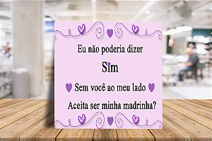 Azulejo Decorativo Convite Madrinha