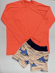 conjunto camisa UV + sunga shortinho