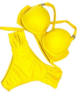 conjunto biquíni borboleta fio dental, bojo meia taça, alças largas com três formas de uso