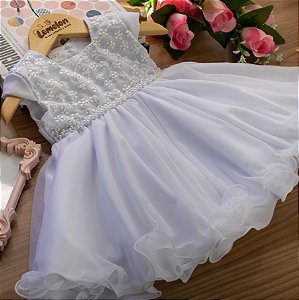 Vestido de Batizado Branco para Bebê - Roupa Infantil|Lemelon Moda Infantil  e Bebê