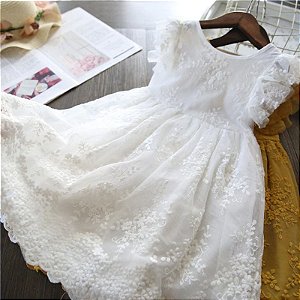 Vestido infantil hot sale simples branco