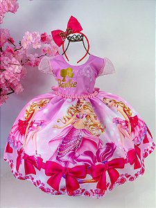 Vestido temático Barbie Rosa aniversário