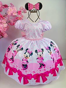 Vestido Princesa Belli Tematico Barbie Pink Babado - Roupa