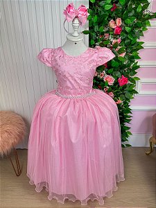 Vestido Marie Longo Manga Princesa Azul Bebe - Roupa Infantil