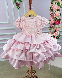 Vestido Miss Sweet Bebe Branco Rendado - Roupa Infantil