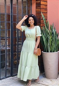 Vestido Longo Verde Claro