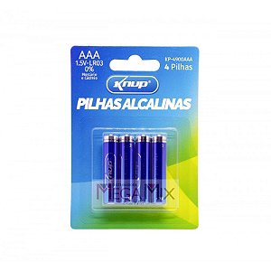 Pilhas Alcalinas AAA Knup C/4 Unidades