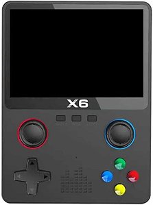 Console Game X6 / Tela 3.5" / TF Card / 3D / 32GB - Preto