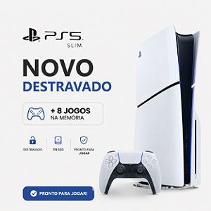 PlayStation 5 Slim Destravado 1TB + 8 Jogos