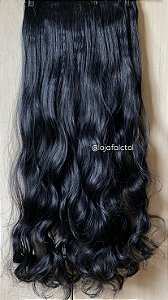 Aplique de tic tac cacheado Preto 70cm