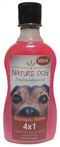 SHAMPOO ANTIPULGAS  PARA CÃES E GATOS NATURE DOG – (4X1) PULGAS, CARRAPATOS, SARNAS E PIOLHOS 500 ML