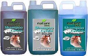 SHAMPOO PARA CAVALOS NATURE DOG  - TODOS OS TIPOS DE PELAGEM, PELOS CLAROS E PELOS ESCUROS - 5 LITROS