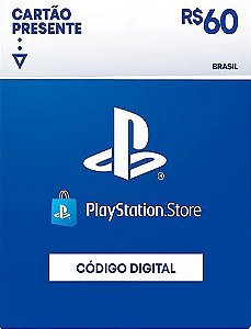 R$60 PlayStation Store / PSN - Cartão Presente Digital [Exclusivo Brasil]