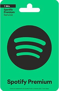 Spotify Premium - Cartão 1 Mês - R$17
