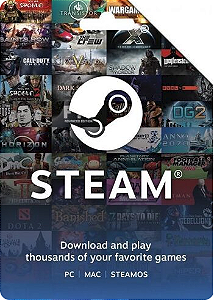 STEAM CARTÃO PRÉ-PAGO R$100 REAIS - GCM Games - Gift Card PSN