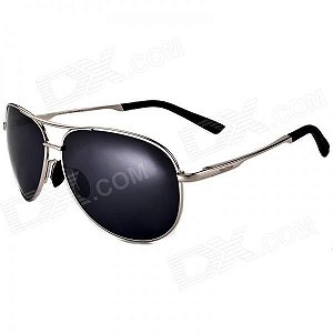 Reedoon 1310 Óculos Unissex polarizadas Lentes Resina Proteção UV400 - Prata + Cinza