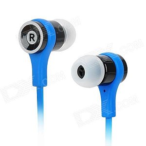 SMZ 601 Auriculares planos com estilo - Azul + Preto (Tomada 3.5mm / 110cm)