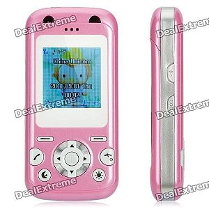 Celular Q9 GSM miúdo Telefone w / 1.4 "LCD, Dual-Band, SIM único e GPS - Pink