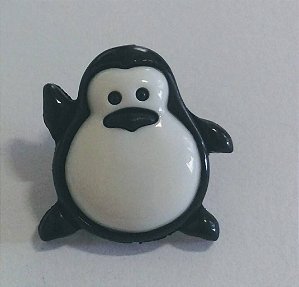 BOTÃO INFANTIL PINGUIM PRETO-BRANCO