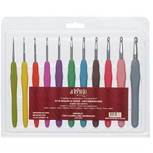 Kit com 11 Agulhas de Crochê com cabo emborrachado AC003 - artePunto